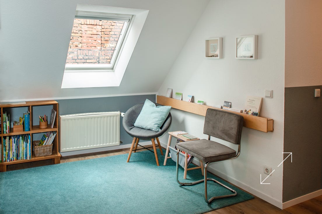 Wartebereich der logopädischen Praxis.